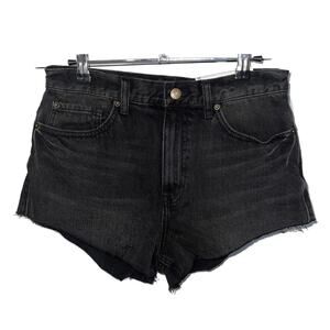 BDG Urban Outfitters Distressed Black Denim Cut-off Cheeky Shorts Size 29 NWT
